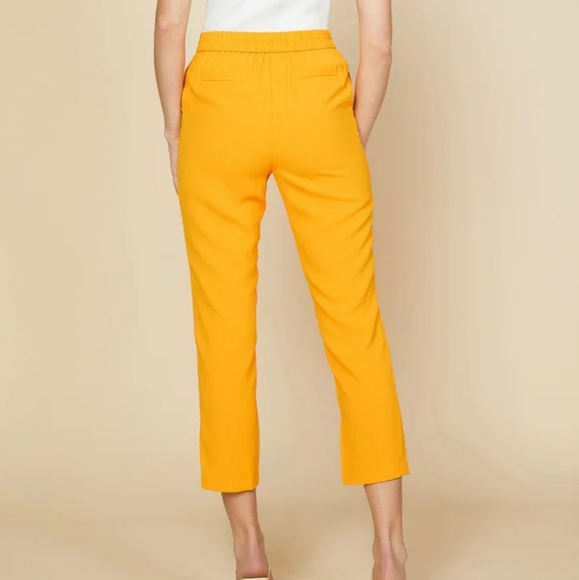 SKIES ARE BLUE Welt Pocket Cropped Ankle Trousers In Bright Orange. Size L NWT - Picture 5 of 14